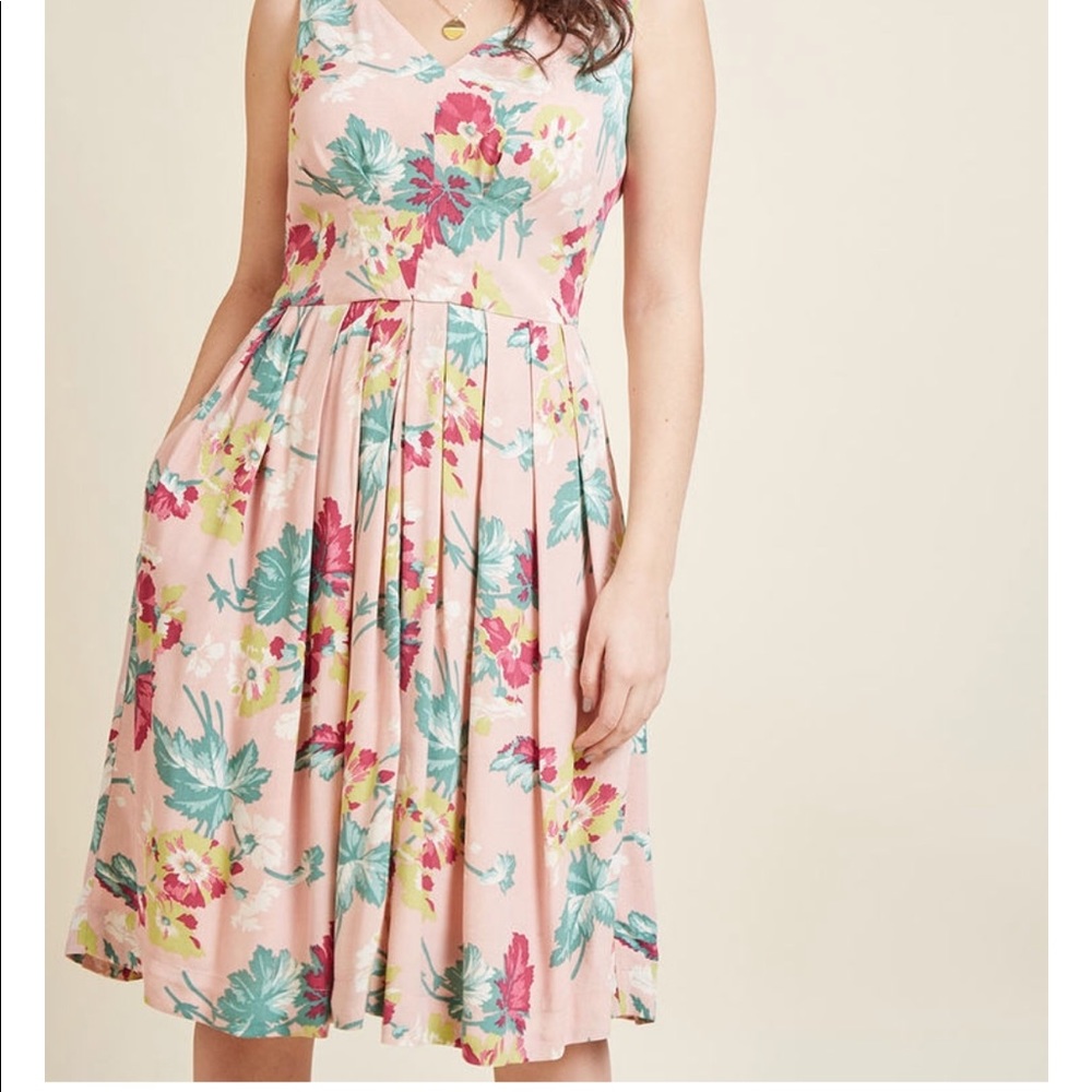 ModCloth Pink Floral Dress